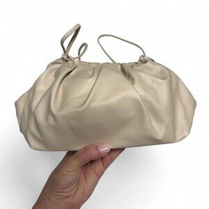 Shoulder Bag Mini The Pouch Faux Leather Cream Solid Handbag Purse Soft Cloud